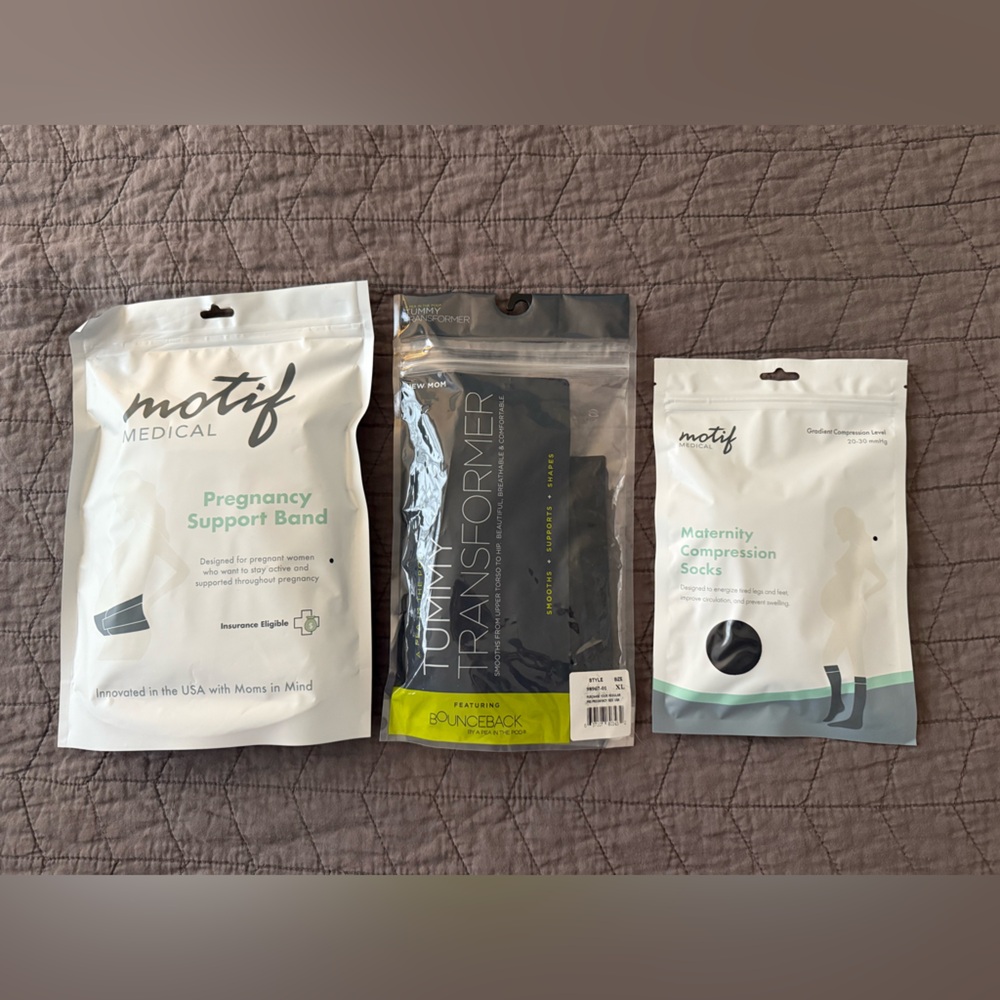 BUNDLE lot of 3 NWT Maternity Tummy & pregnancy support bands Compression Socks